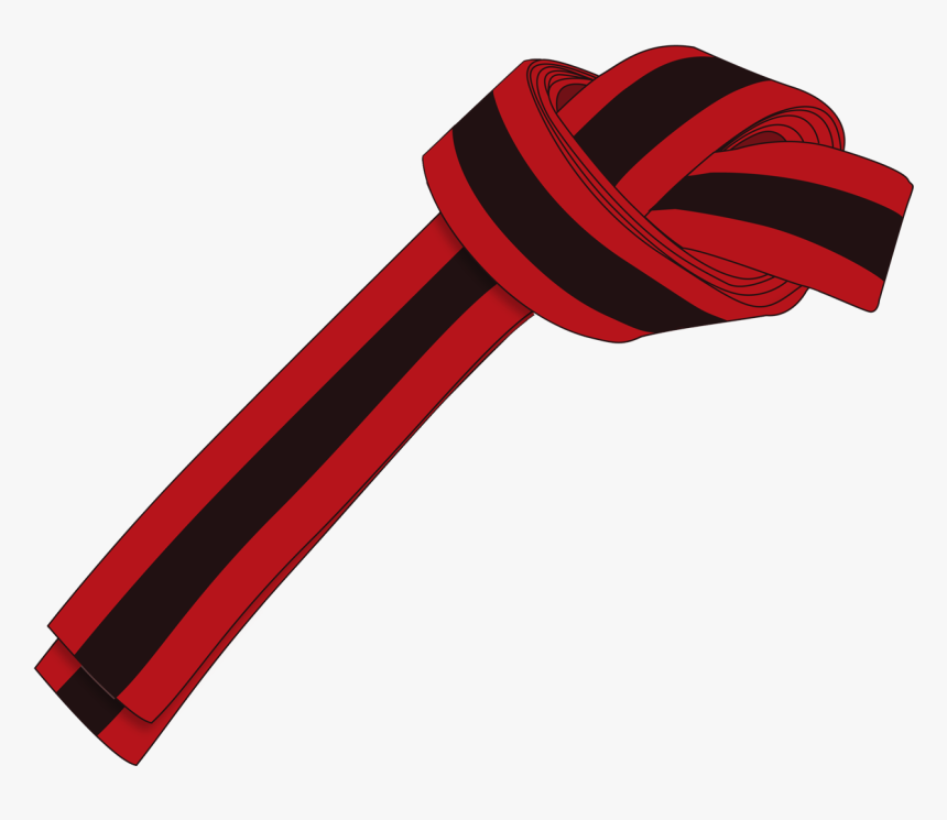 Ichf Red Black Belt 2nd Gup Large - Red And Black Png, Transparent Png