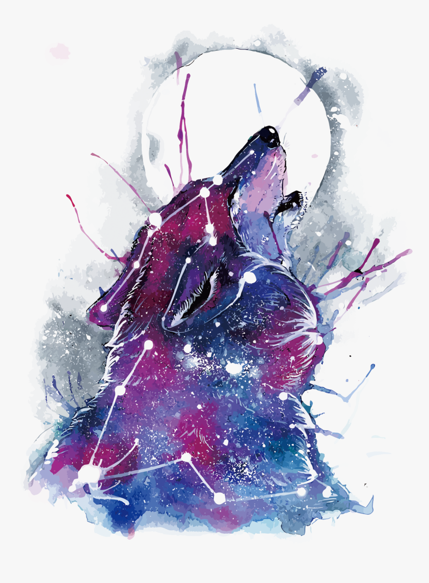 Gray Wolf Samsung Galaxy Art Printing - Galaxy Wolf, HD Png Download
