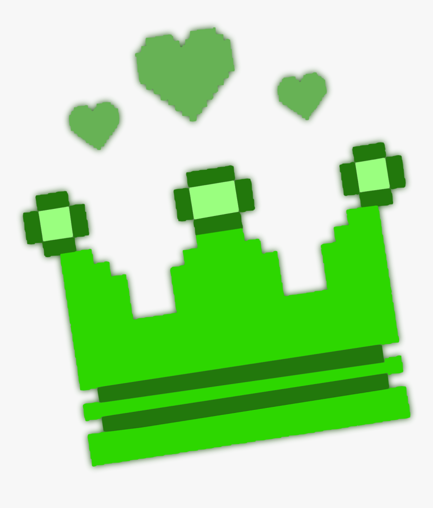 Crown Hat Green Pixel Princess Prince Queen King Snap - Heart, HD Png Download