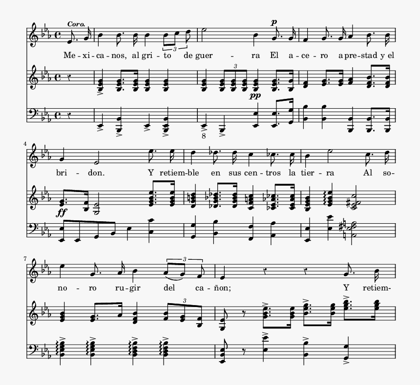 { 	ime 4/4 Key Ees Major Override Score - Sheet Music, HD Png Download
