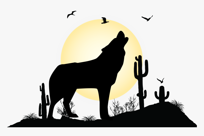 Gray Wolf Landscape Silhouette Illustration - Parol Kim Jah Nomeko, HD Png Download