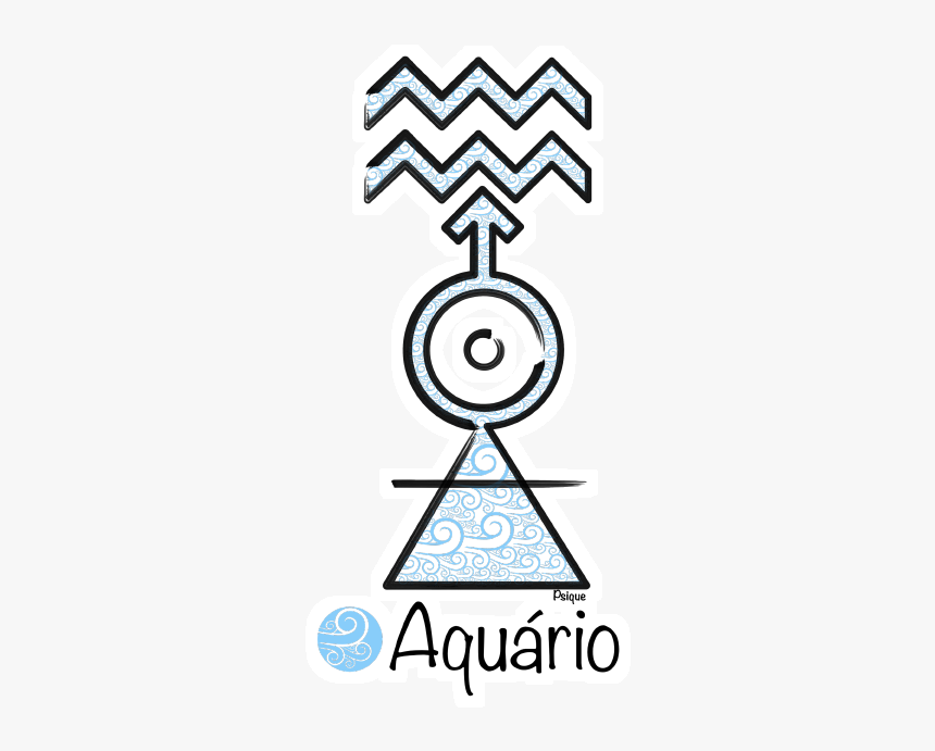 Clip Art Cor Do Signo De - Elementos Signo De Aquario, HD Png Download