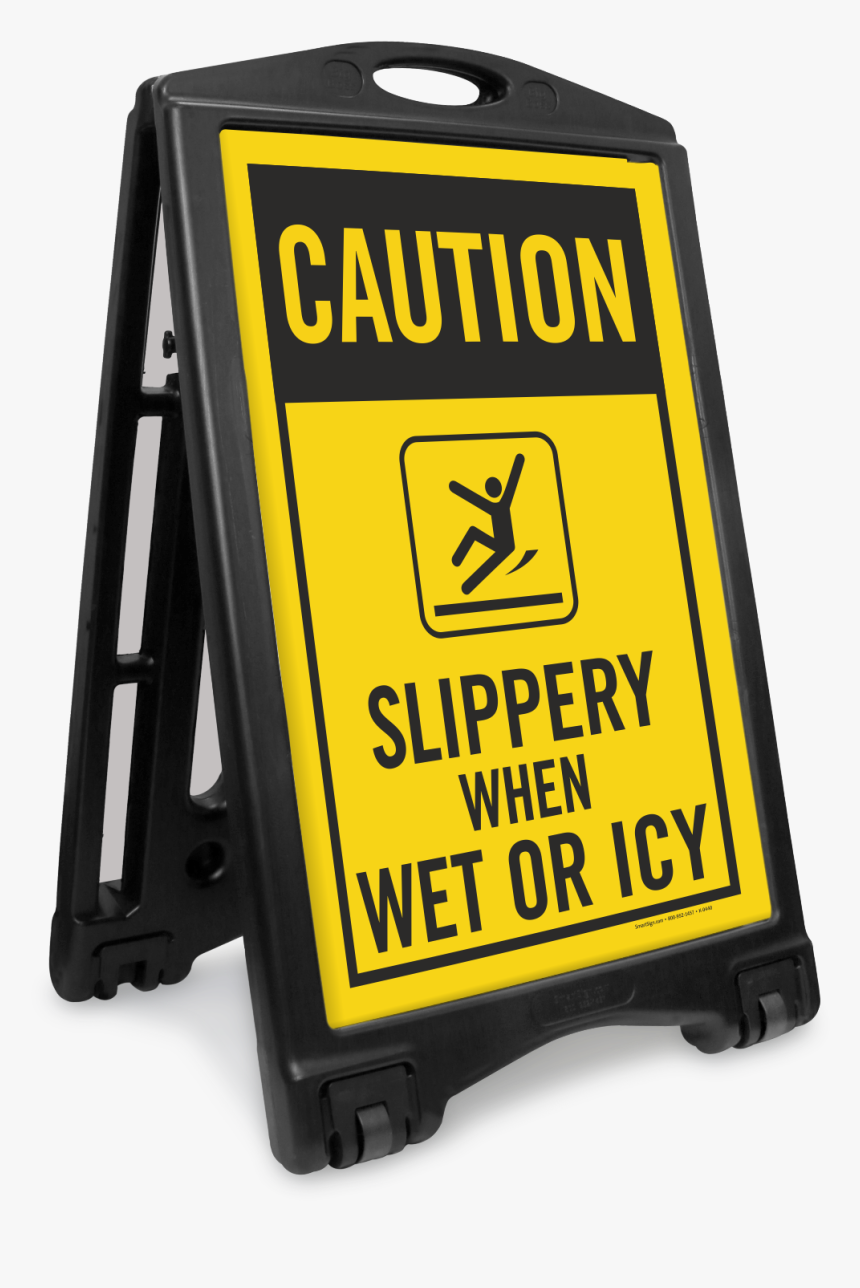 Slippery When Wet Or Icy Sidewalk Sign Kit - No Parking Sign Portable, HD Png Download