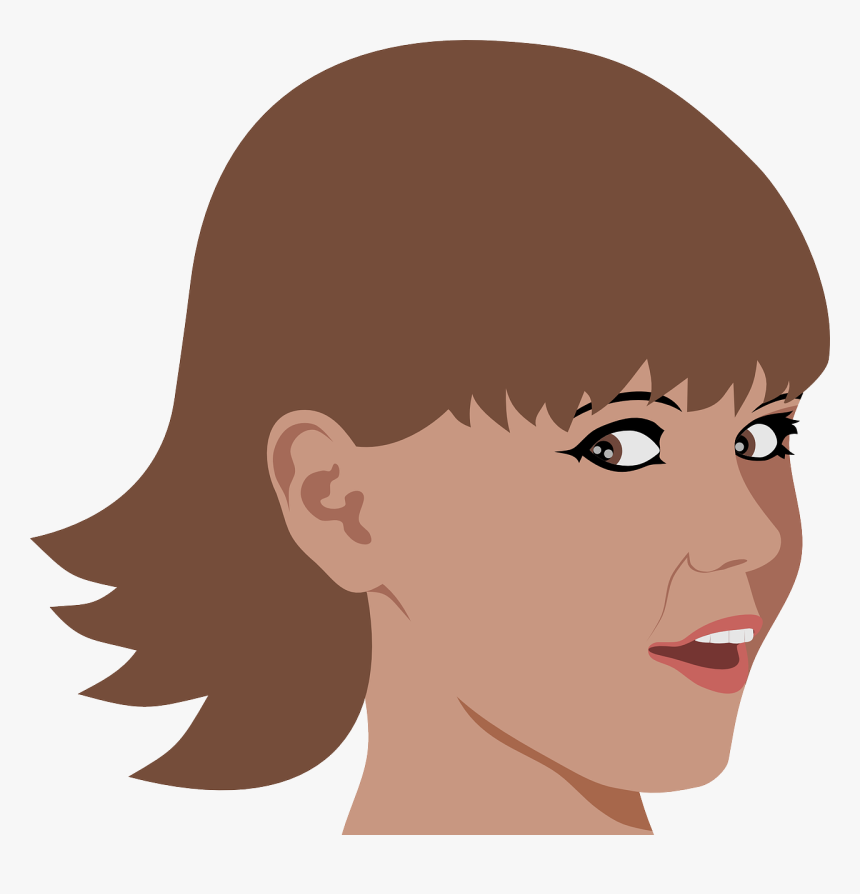 Girl Woman Amazed Free Picture - Pretty Girl Clipart Brown Hair, HD Png Download