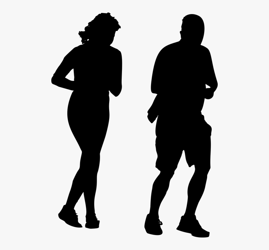Couple, Relationship, Love, Romance, Husband, Wife - Jogging Silhouette Png, Transparent Png