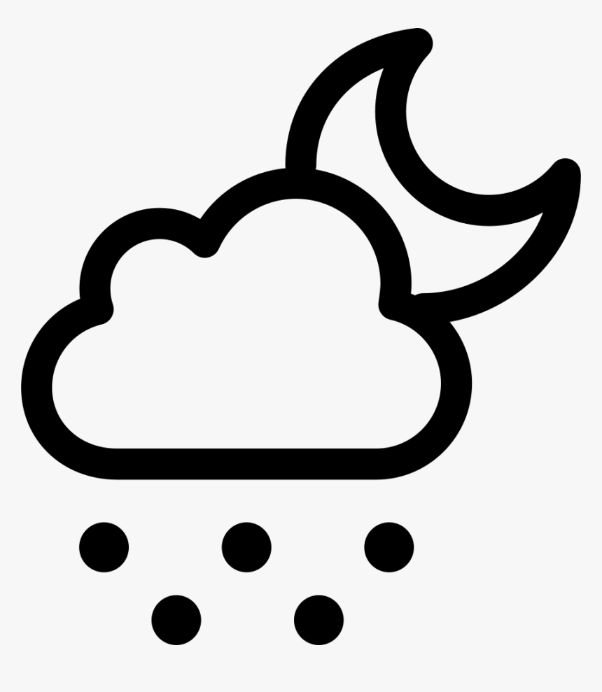 Cold Hail Night Weather Symbol - Moon Rain Icon Png, Transparent Png
