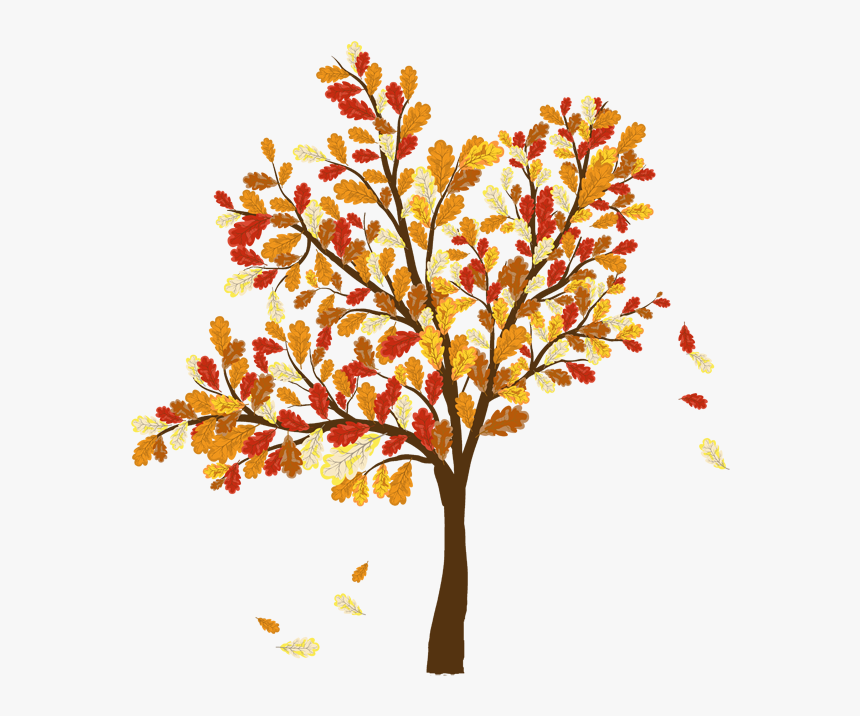 Autumn Leaf Color Tree Clip Art - Tree Falling Leaves Png, Transparent Png