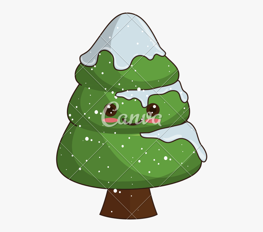 Kawaii Christmas Tree - Kawaii Christmas Tree Transparent Clipart, HD Png Download