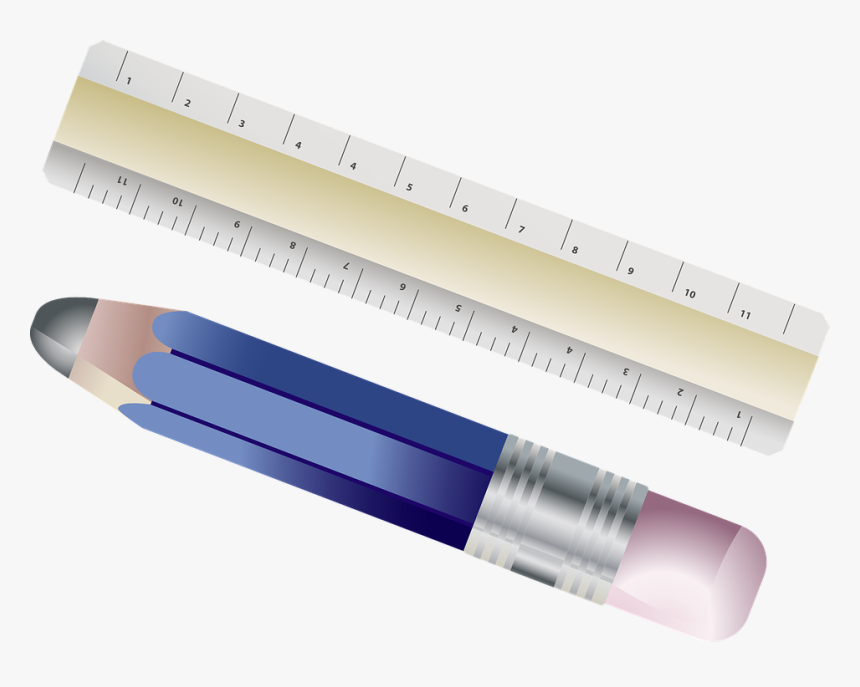 Ruler, Pencil, Writing Implement, Eraser, Shaft Of - Kalem Cetvel Png, Transparent Png