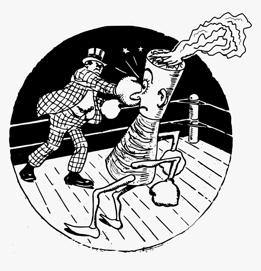 Man Fights Cigarette Clip Arts - Cigarette Fight, HD Png Download