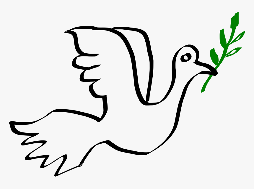 Paloma De La Paz Peace Dove Christmas Xmas Peace On - Black & White Dove Clipart, HD Png Download