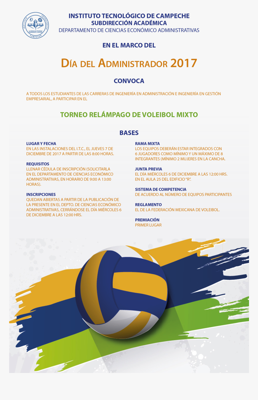 Cartel Torneo Relampago Voleibol Logo Spike Volleyball - Volleyball Png, Transparent Png