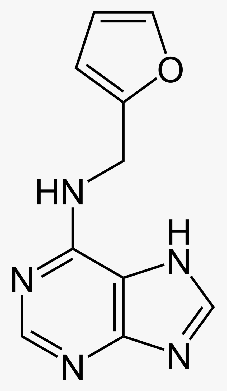 Chemical Structure Of Kinetin, A Plant Growth Hormone - Purine, HD Png Download