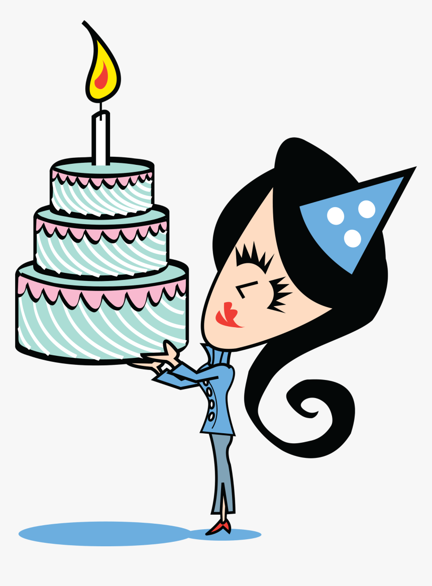 Drawing Cake Bday - Birthday Girl Clipart, HD Png Download