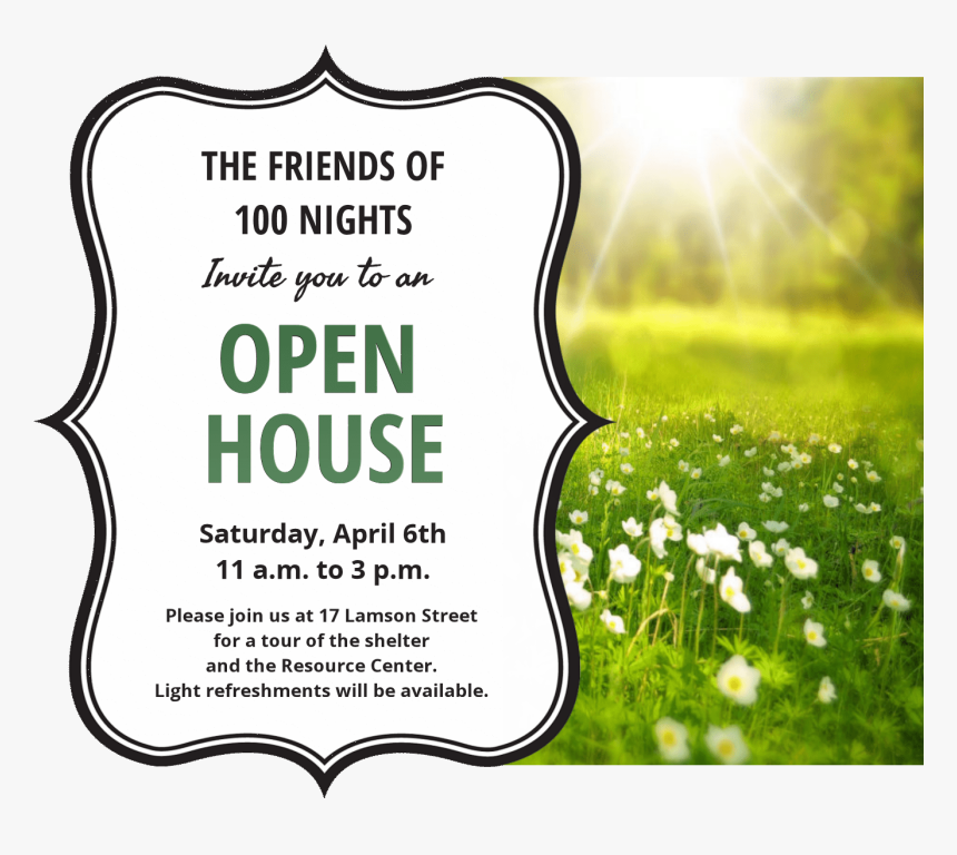 Hundred Nights Cold Weather Shelter & Open Doors Resource - Background Grass With Flowers, HD Png Download