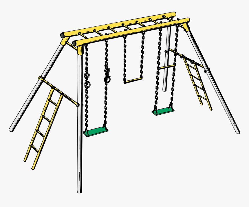 Swing Set Playground Toys Kids Play Fun Childhood - Playground Clip Art, HD Png Download