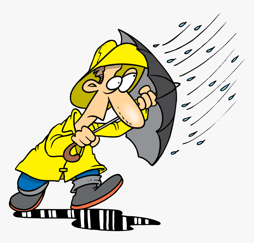 Ok, Sandy, You Re Not Invited To Thanksgiving Dinner - Cartoon Person In Rain, HD Png Download