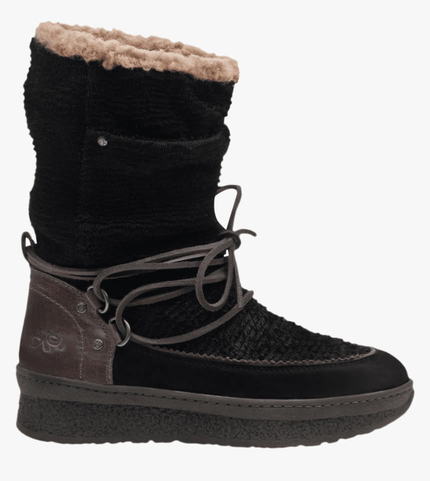 Womens Cold Weather Boot Slope In Black Side View 
 - Snow Boot, HD Png Download
