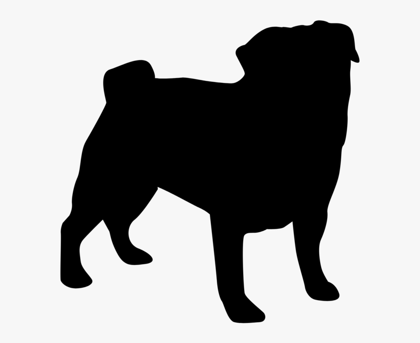 Pug Silhouette Png, Transparent Png
