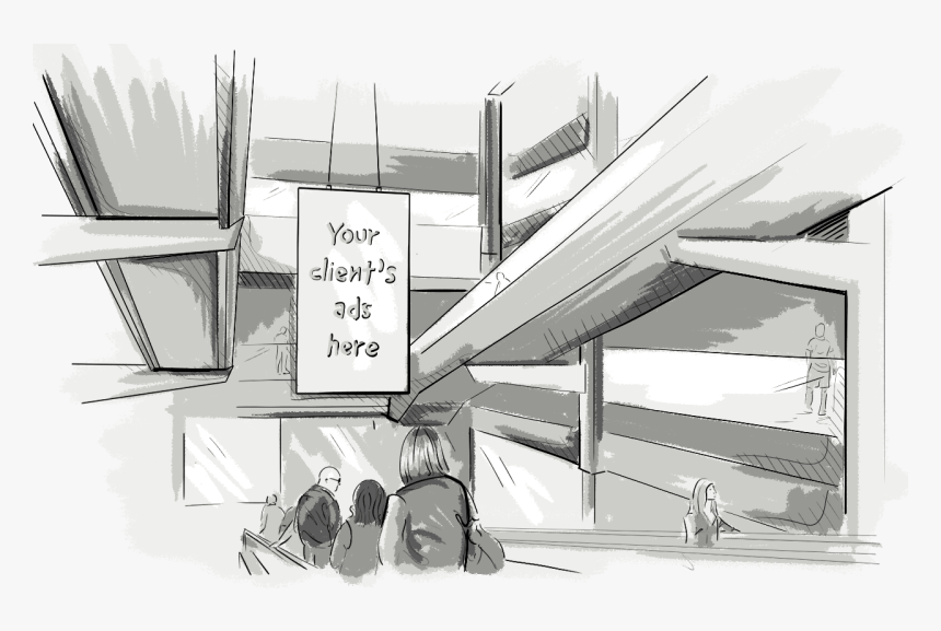 How To Build A Programmatic Dooh Advertising Platform - Outdoor Advertising Media Idea Sketch Design, HD Png Download