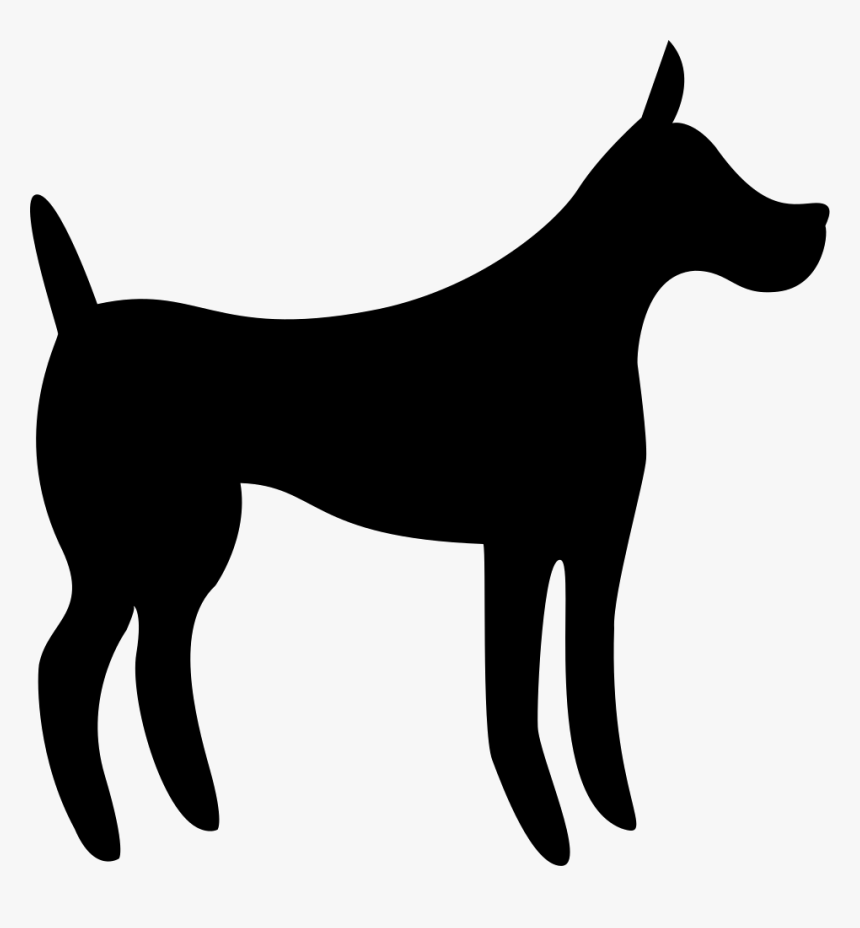 Black Big Dog Silhouette - Dog Png, Transparent Png