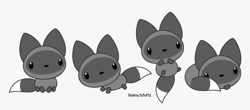 Silver Fox Clipart Red Fox - Cute Silver Fox Drawings, HD Png Download