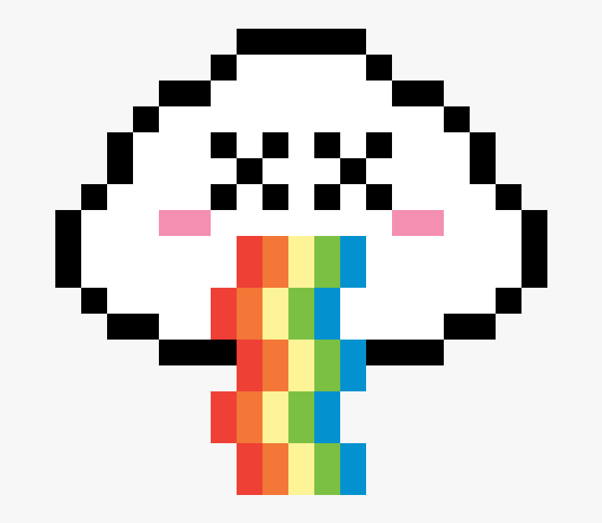 Rainbow Puking Cloud - Exclamation Mark Pixel Art, HD Png Download