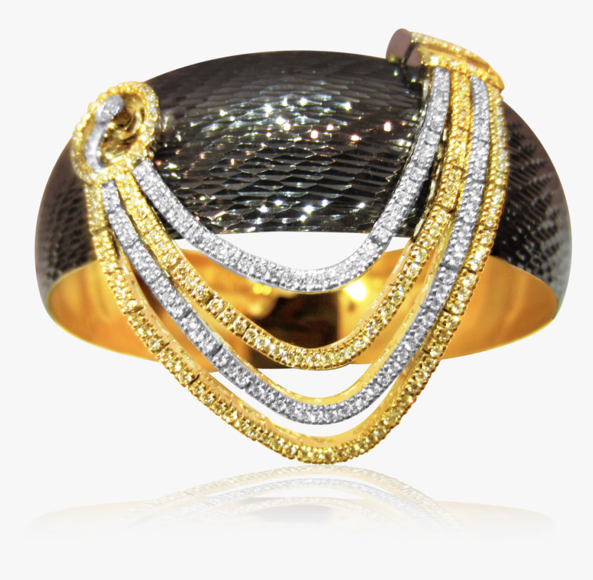 18kt Gold Gun Metal Polish On Textured Base, Brilliant - Body Jewelry, HD Png Download