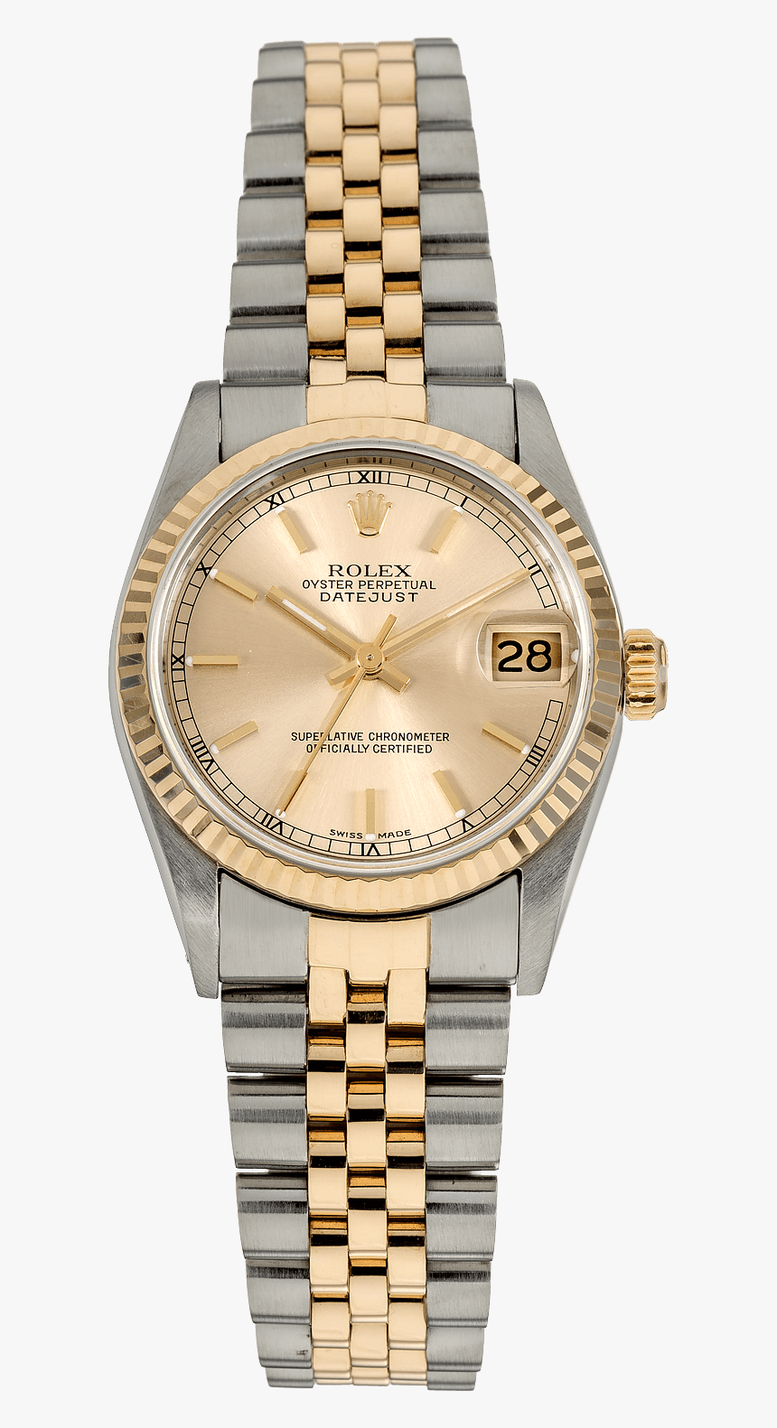 Datejust Yellow Gold And Stainless Steel Automatic - Rolex Full Diamond Watch, HD Png Download