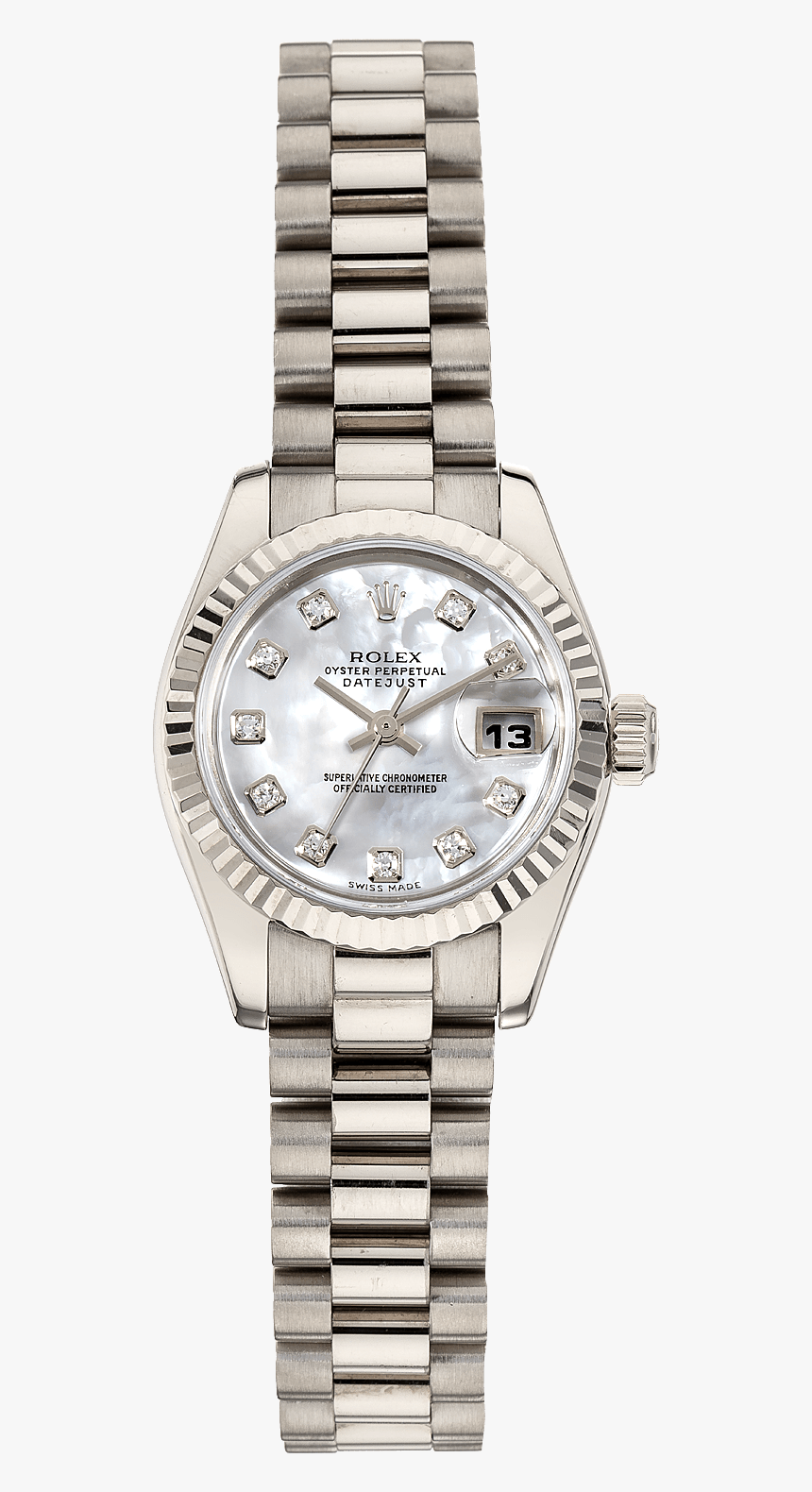 Datejust White Gold Automatic - Wenger Watch For Woman, HD Png Download