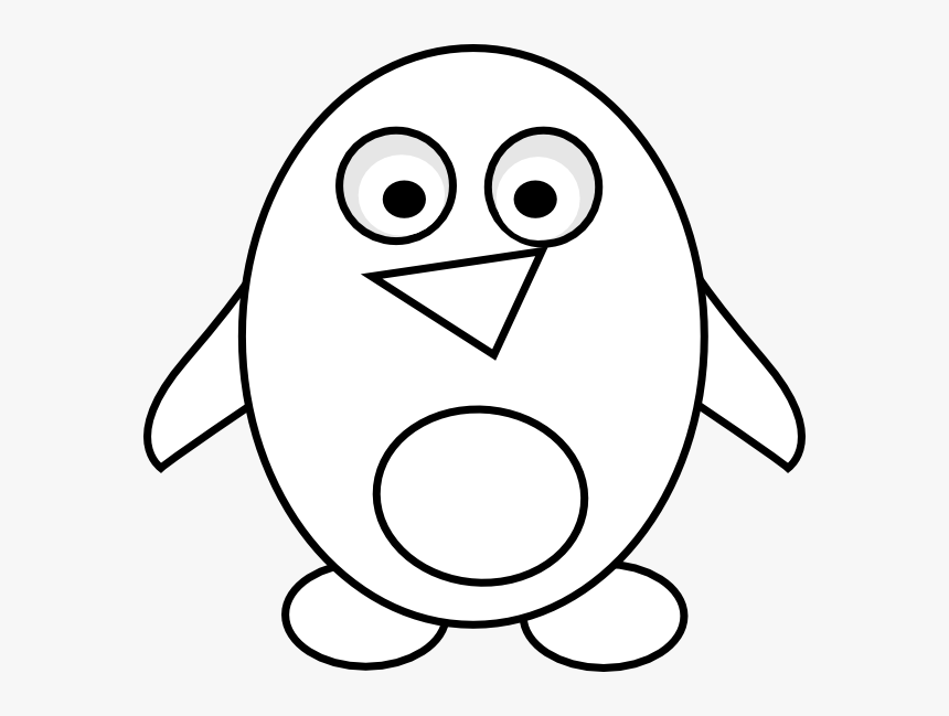Penguin Outline Svg Clip Arts - Penguin Drawing Outline Face, HD Png Download