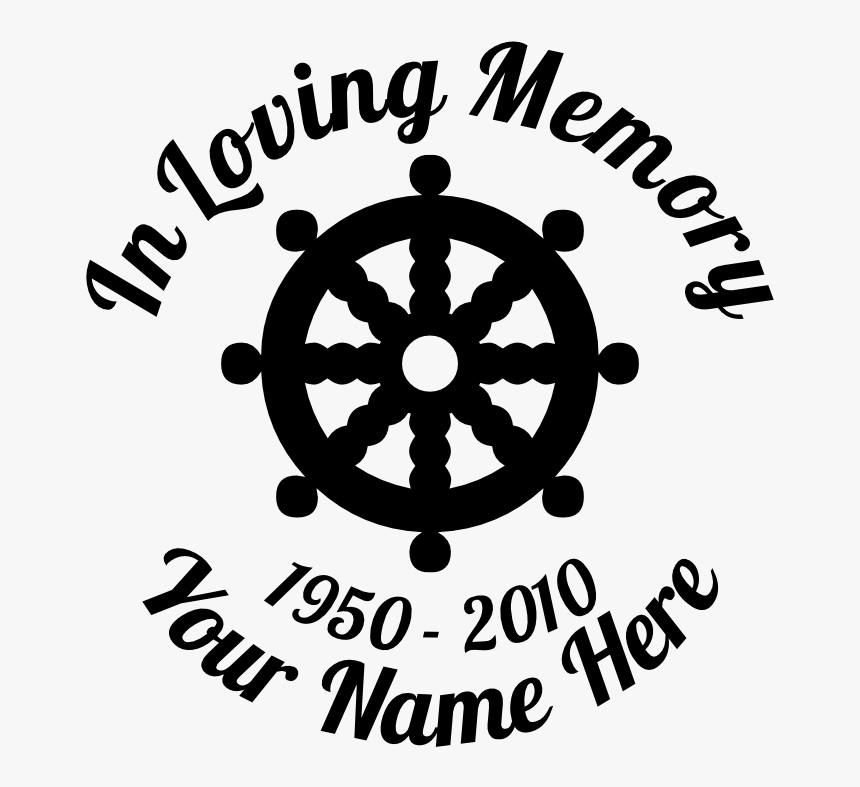 In Loving Memory Boat Steering Wheel Sticker - Circle, HD Png Download