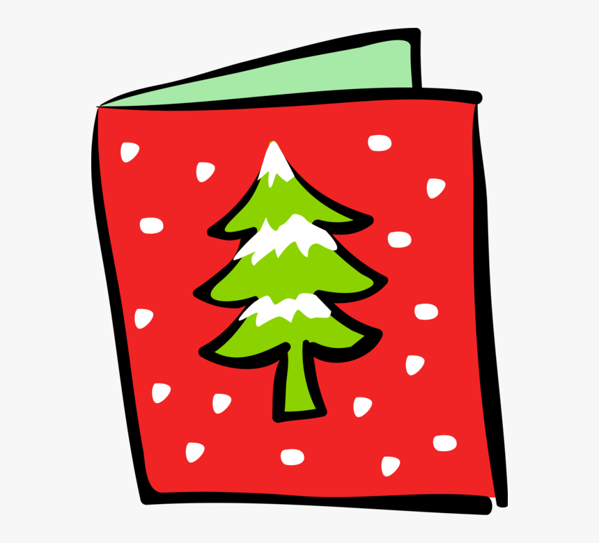 Pine Tree Vector - Christmas Card Clipart, HD Png Download