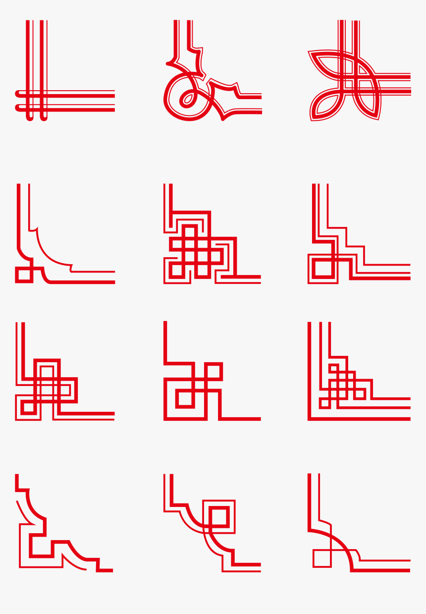 Chinese Red New Year Border Festive Chevron Png And - Colorfulness, Transparent Png