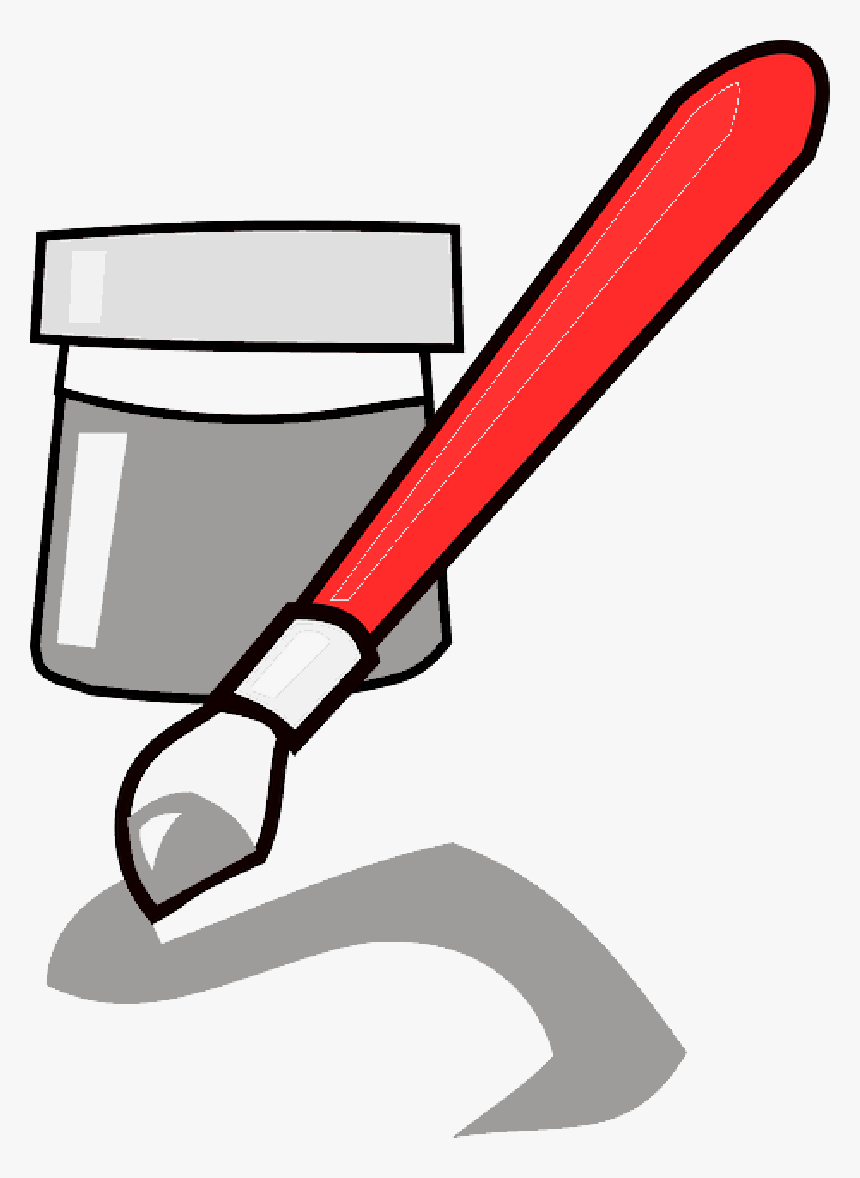 Red, Ink, Blue, Brush, Paint, Cartoon, Free, Paintbrush - Red Paint Clipart, HD Png Download