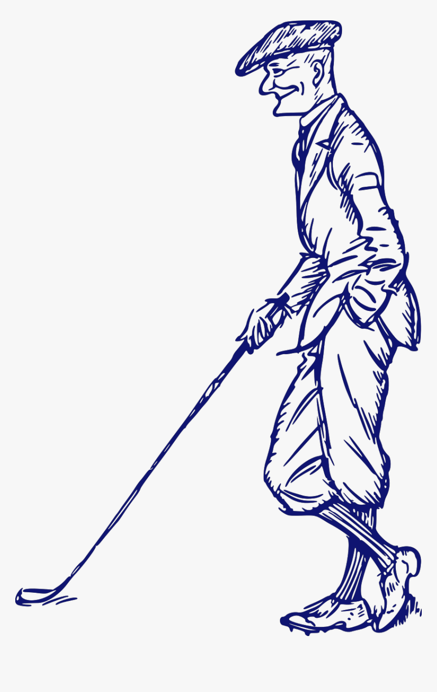 Transparent Old Man And Woman Clipart - Clip Art Old Guy Golf, HD Png Download