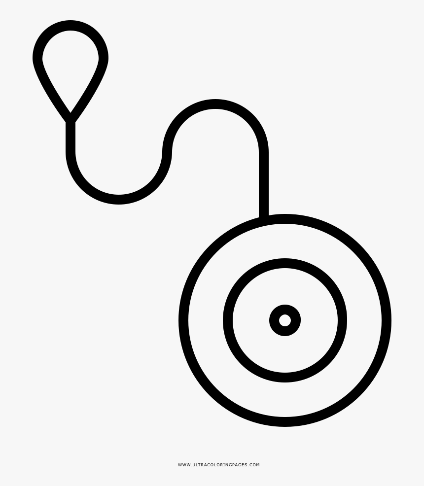 Yo-yo Coloring Page - Yoyo In Black And White, HD Png Download