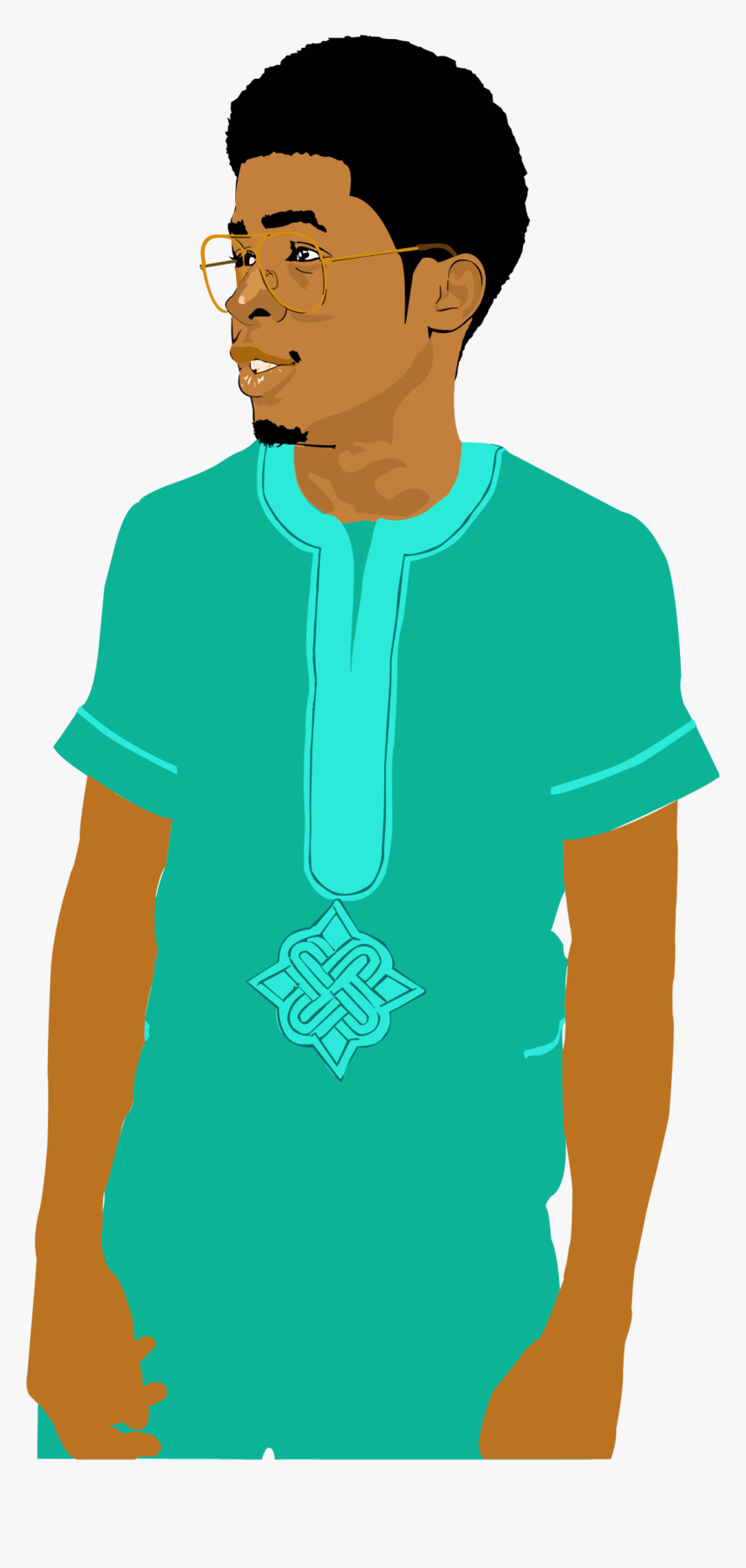 Male Clipart Interesting Person - Cute Black Man Cartoon, HD Png Download