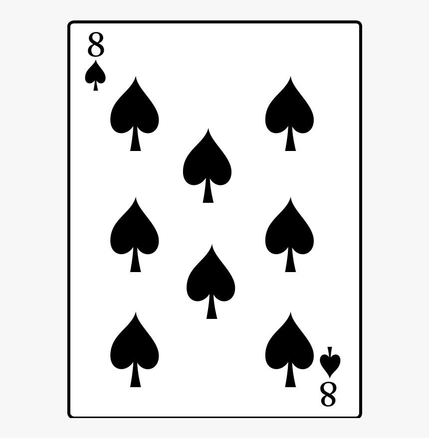 8 Of Spades - 8 Of Spades Card, HD Png Download , Transparent Png Image
