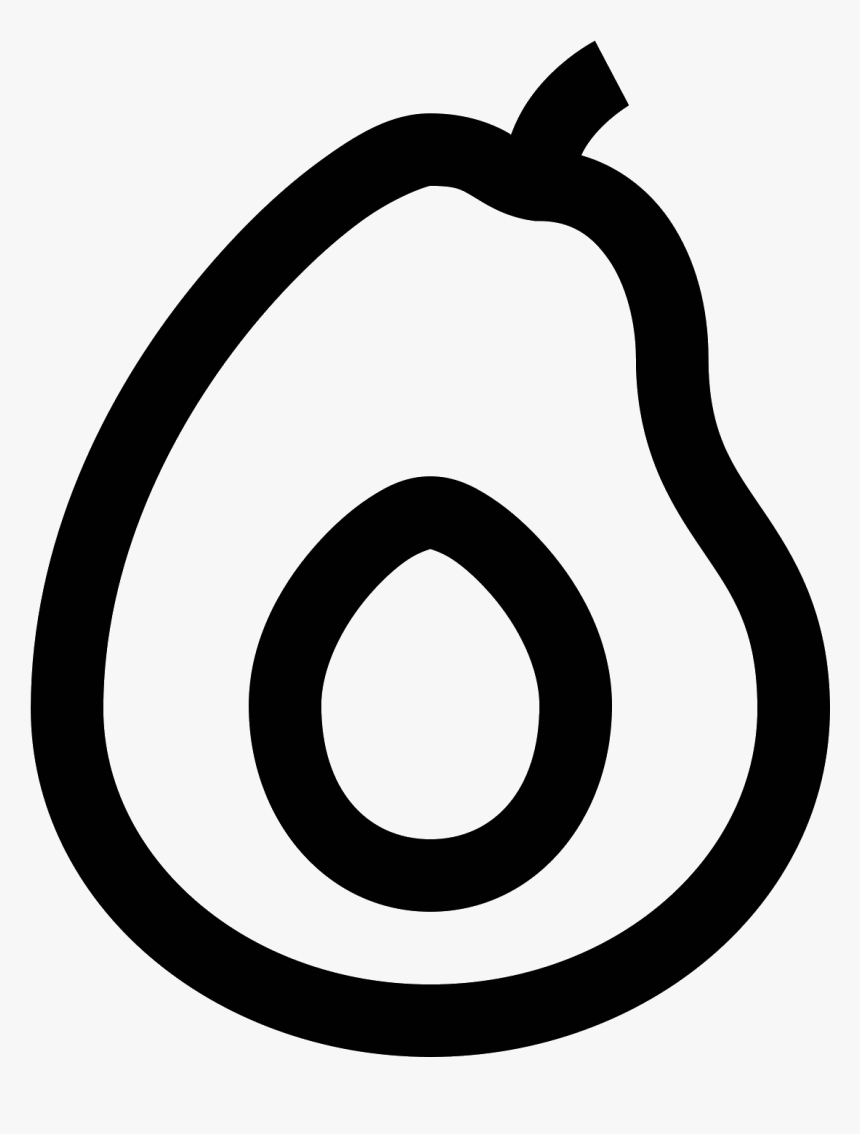 It S The Outline Of An Avocado That Has Been Cut In - Aguacate Png Blanco Y Negro, Transparent Png
