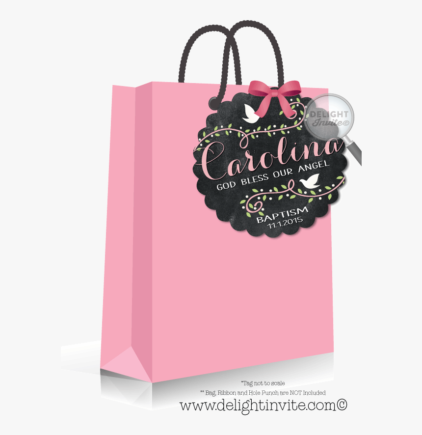 Vintage Chalkboard Baptism Favor Tags - Paper Bag, HD Png Download