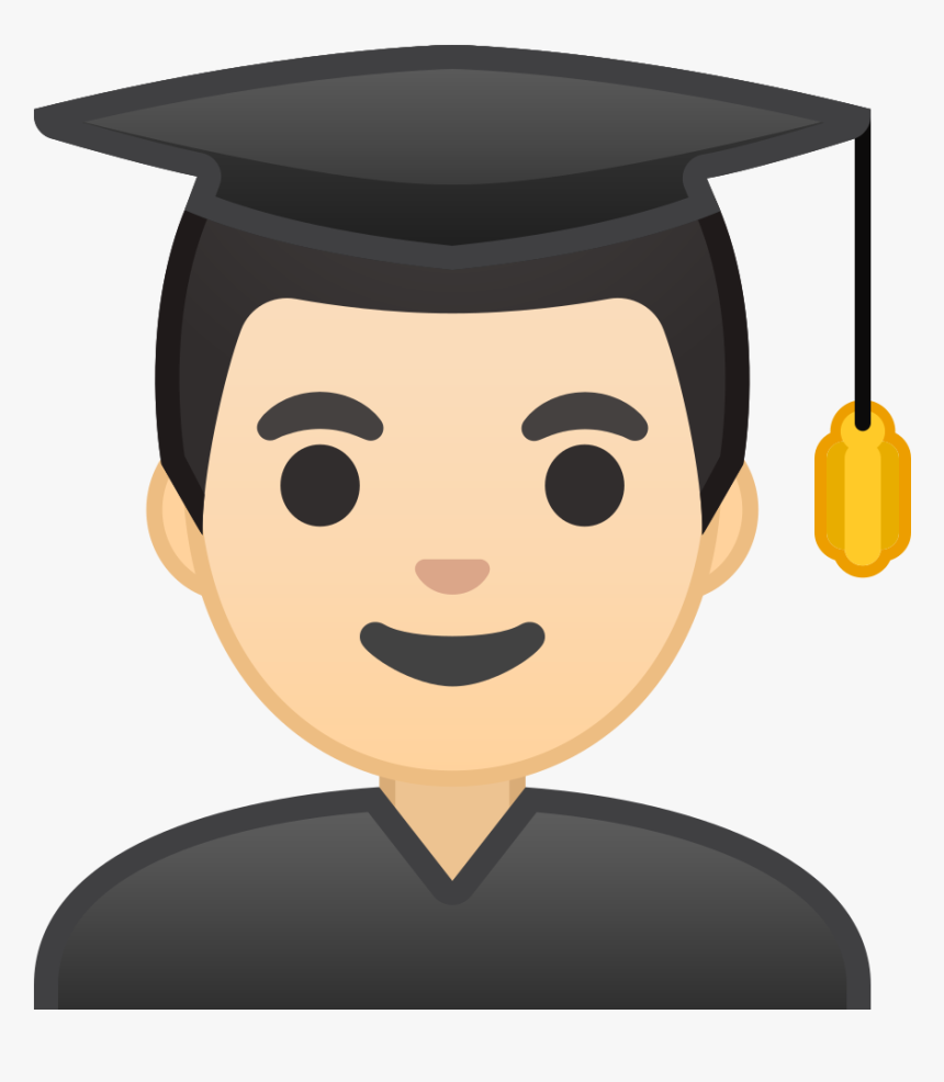 Man Student Light Skin Tone Icon - Student Emoji, HD Png Download