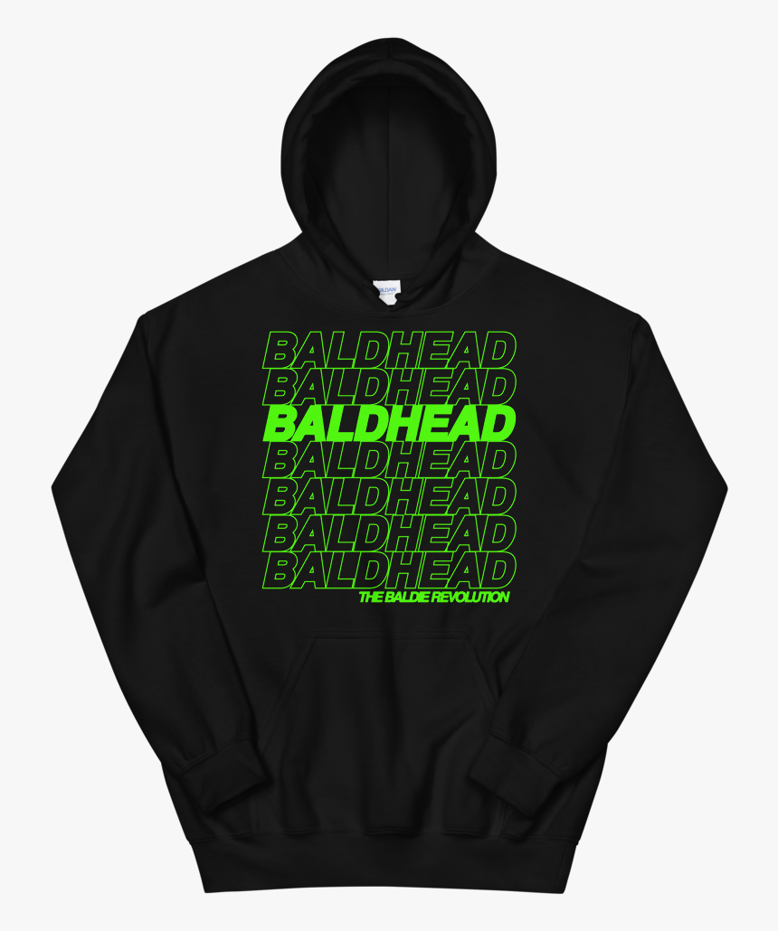 Plasticbagneongreen Mockup Front Flat Black - Hoodie, HD Png Download