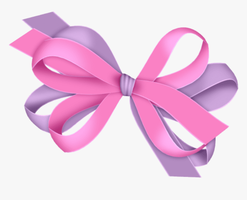 Pink Ribbon Clip Art Of Ribbons For Breast Cancer Awareness - Pink And Purple Bow, HD Png Download