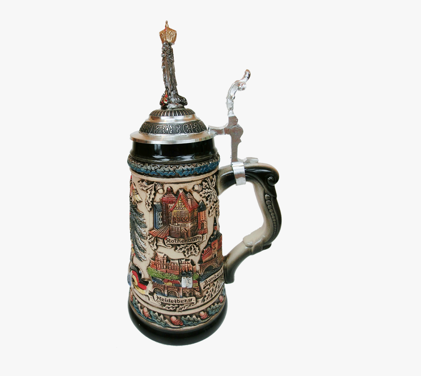 Beer Stein With Tin Eagle Germany , Colored-brown, - Blue And White Porcelain, HD Png Download