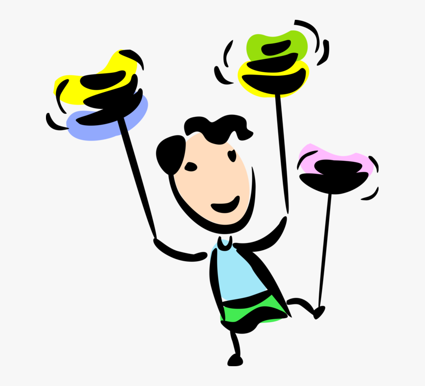 Vector Illustration Of Multitasking Circus Performer - Geschicklichkeit Clipart, HD Png Download