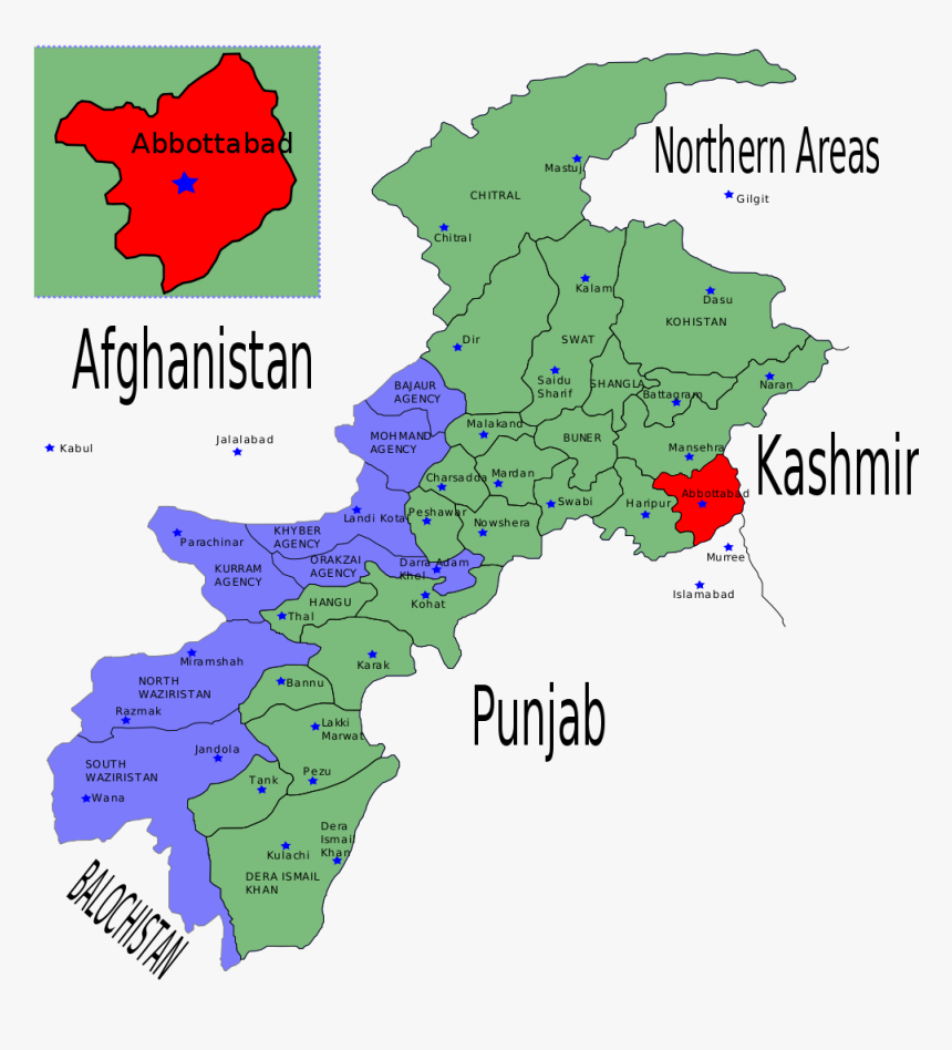 Abbottabad, Pakistan, North Of Islamabad, Pakistan - Al Qaeda In Afghanistan Map, HD Png Download