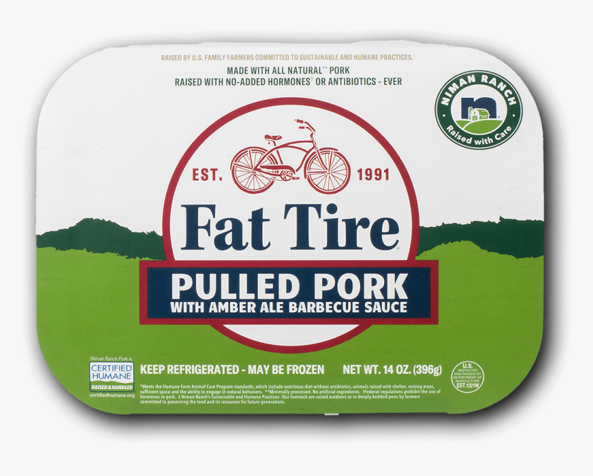 Niman Ranch Fat Tire Pulled Pork Image Number - Grass, HD Png Download