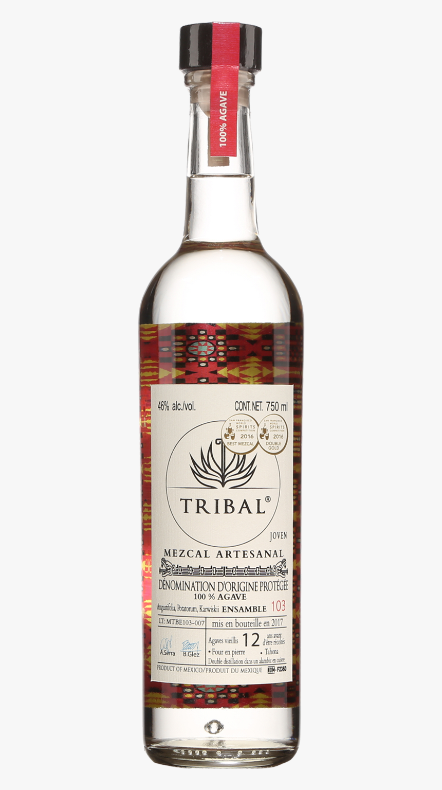 Mezcal Tribal Joven 100% Agave Ensamble - Glass Bottle, HD Png Download