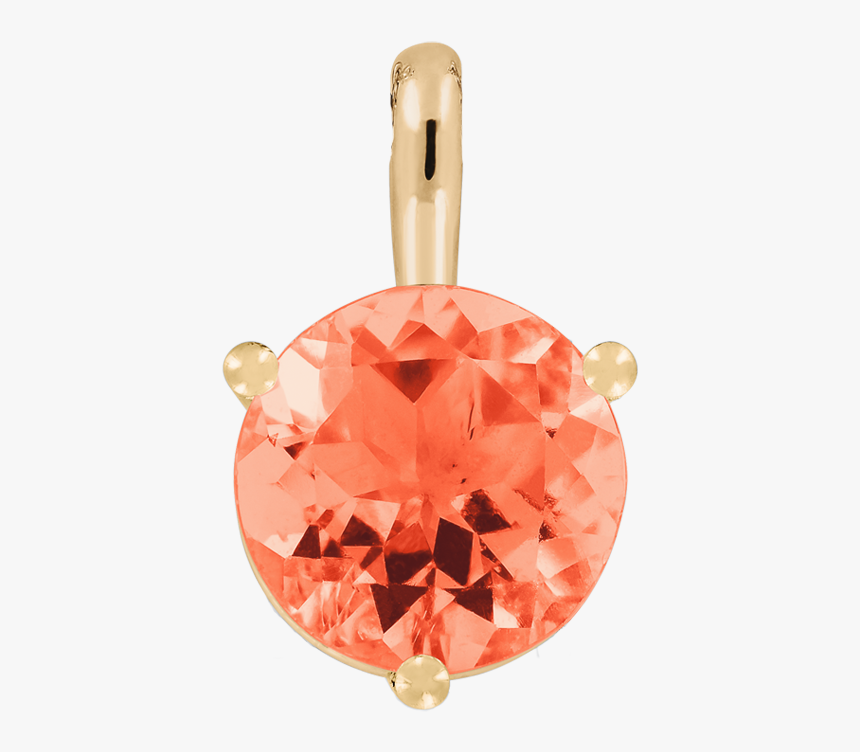 Pendant 3 Prongs Fire Opal Orange In Rose Gold - Diamond, HD Png Download